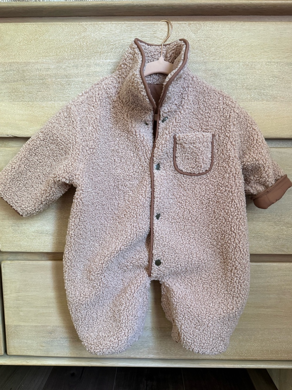 Quincy Mae Reversible Sherpa Jumpsuit 6-12 M